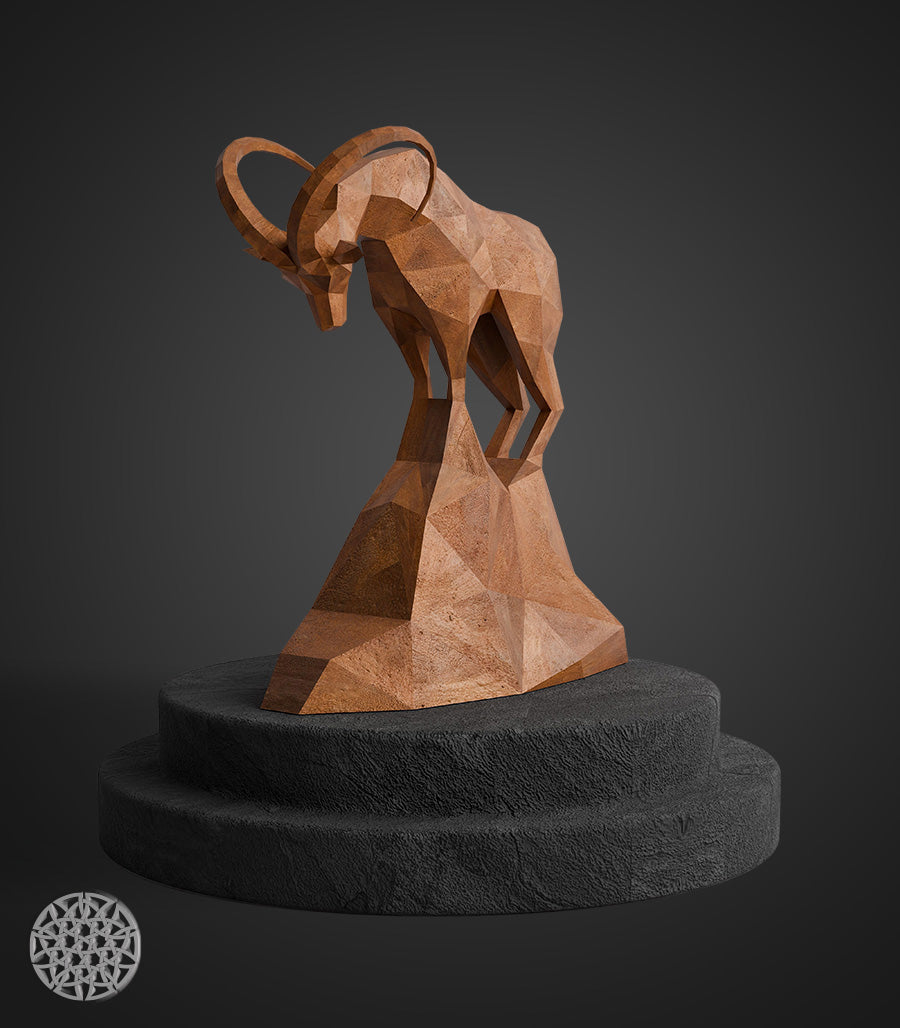 Sculpture Métallique Ibex en Acier Corten