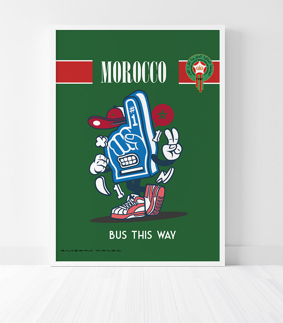 Tableau Décoratif : "Morocco #1 - Bus This Way"