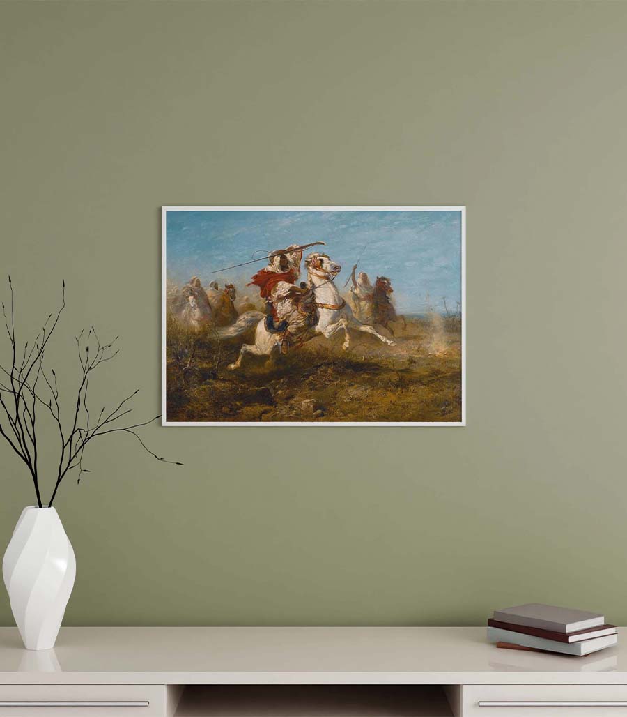 TABLEAU DÉCORATIF VINTAGE ÉCHO DES CHEVAUX MAROCAINS