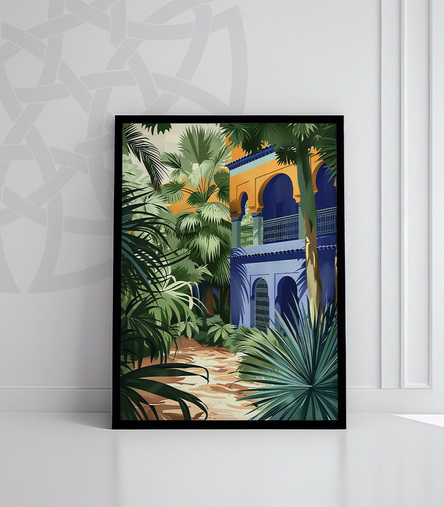 Tableau Décoratif : Jardin Majorelle de Nuit