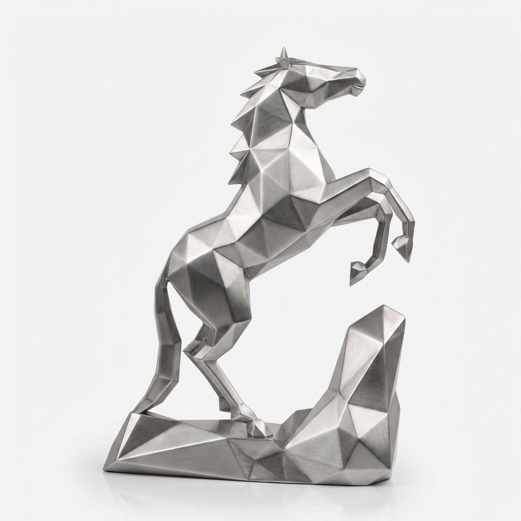 Grande Sculpture Cheval Style Origami Polygone