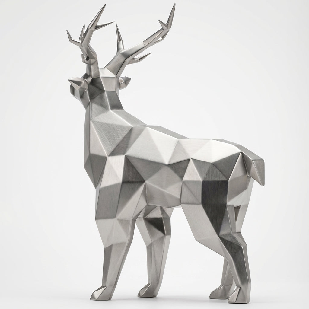 Grande Statue de Cerf Géométrique