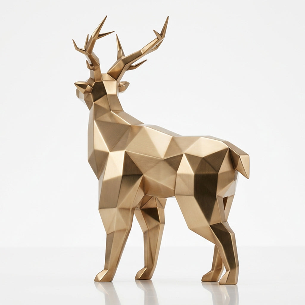 Grande Statue de Cerf Géométrique