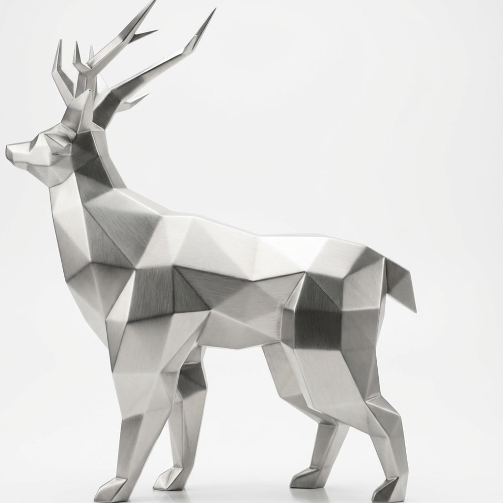 Grande Statue de Cerf Géométrique