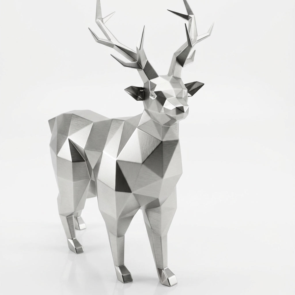 Grande Statue de Cerf Géométrique