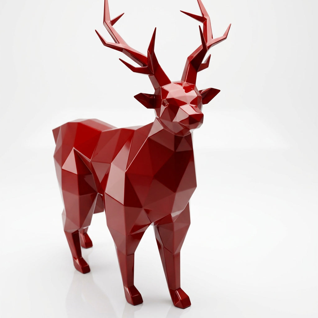 Petite Statue de Cerf Géométrique