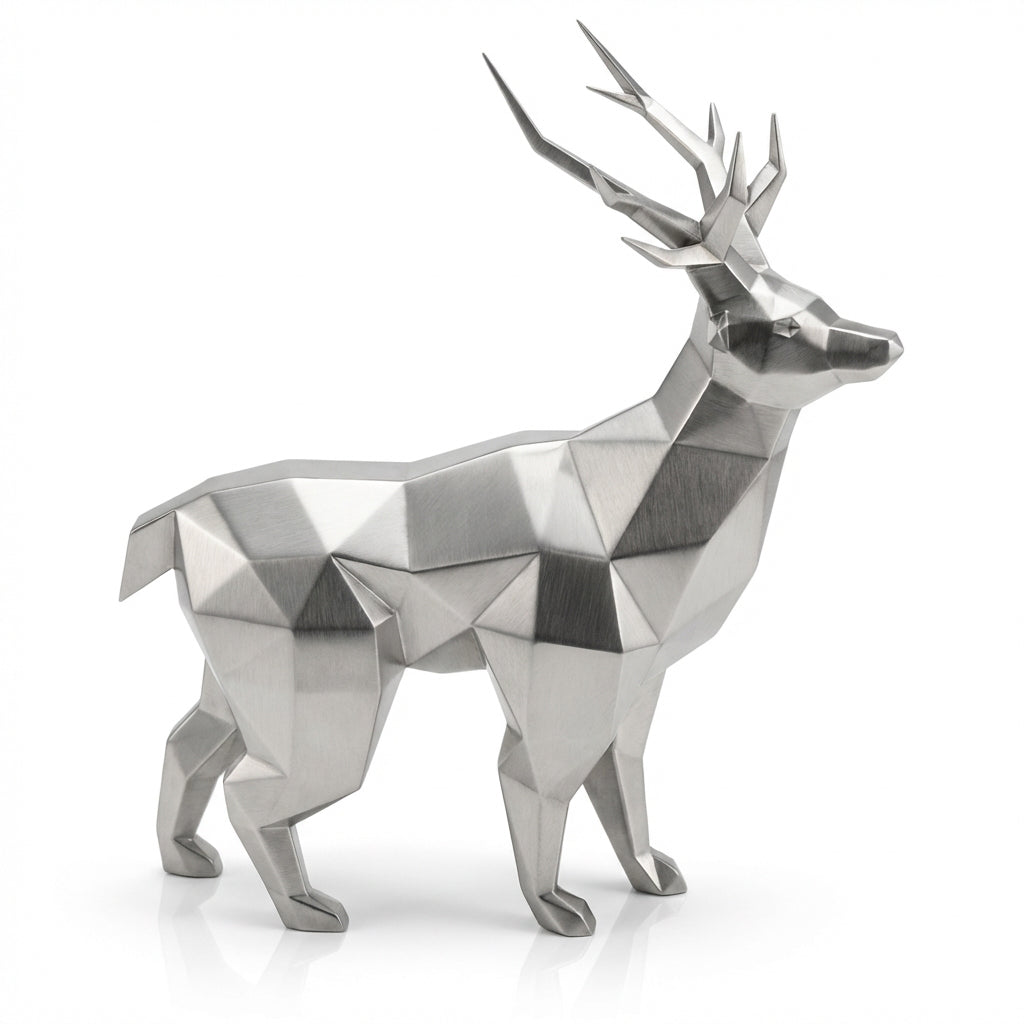Grande Statue de Cerf Géométrique