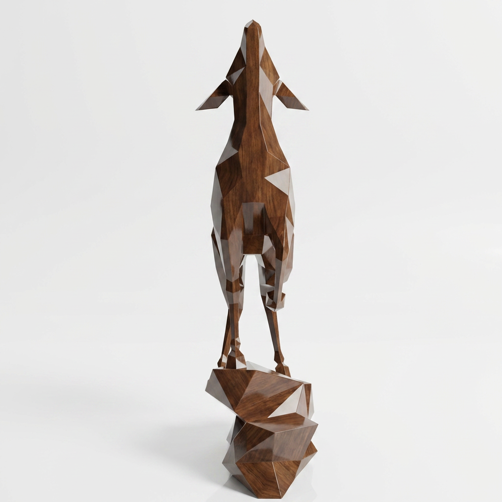 Sculpture Gazelle Polygone Contemporaine En Résine