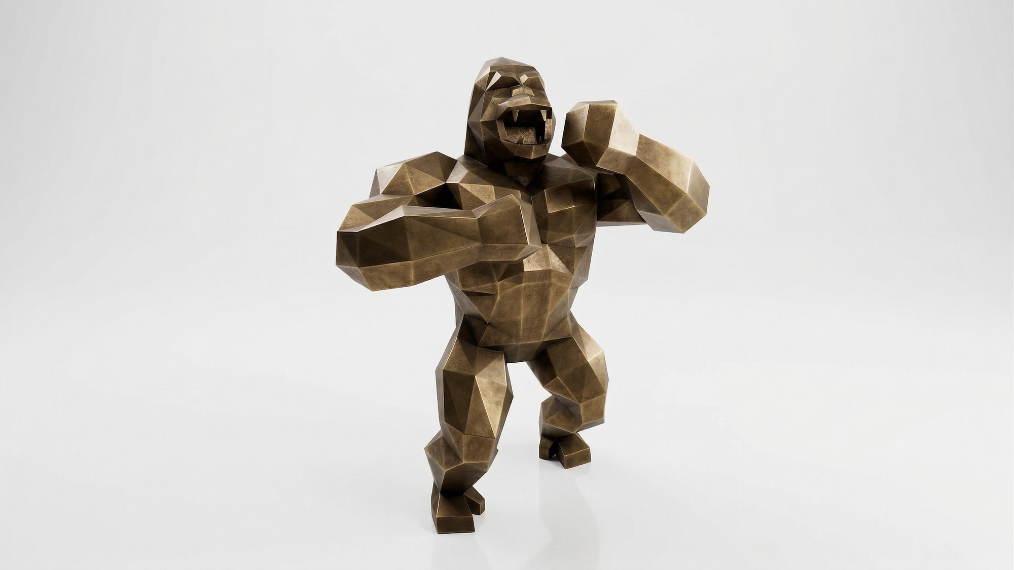 Grande Sculpture King Kong Polygone