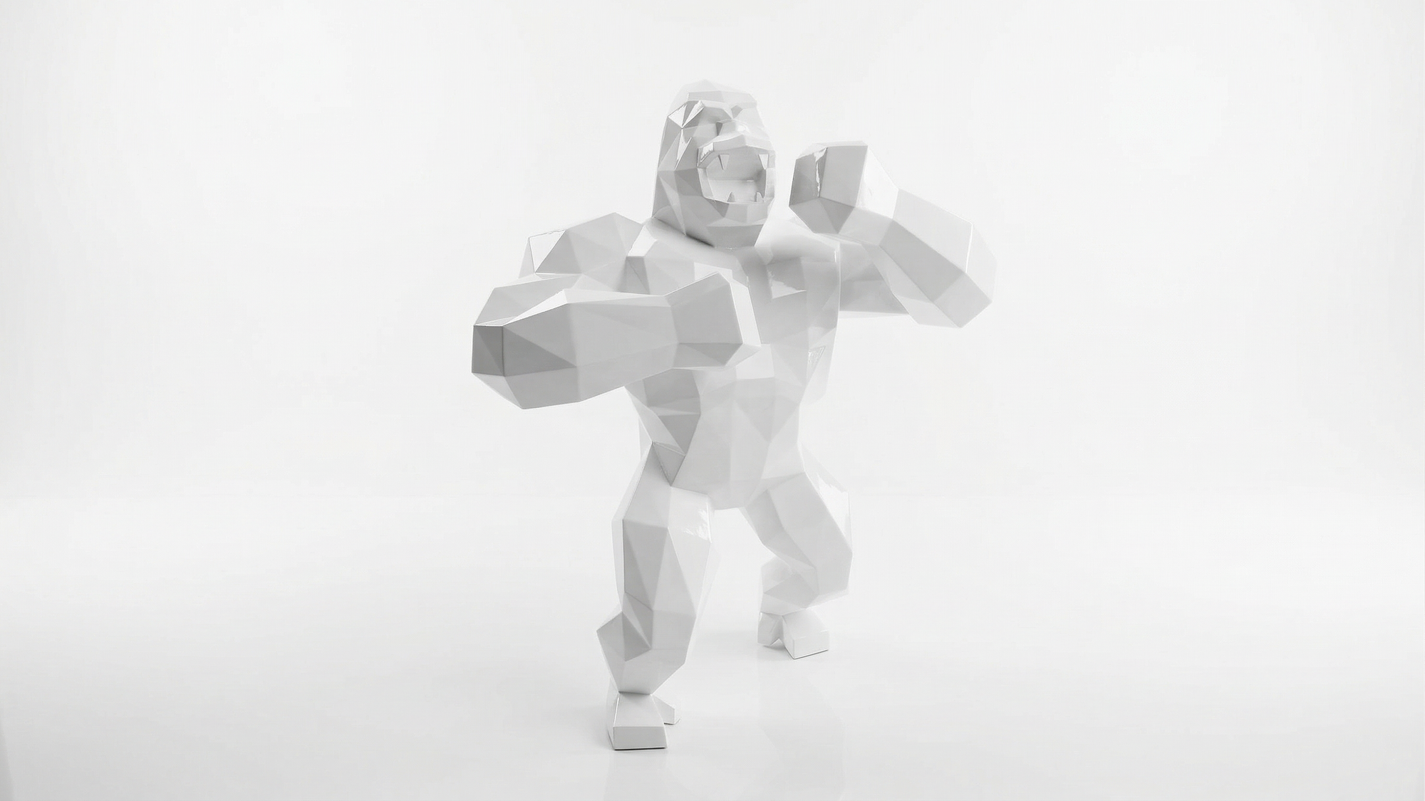 Grande Sculpture King Kong Polygone