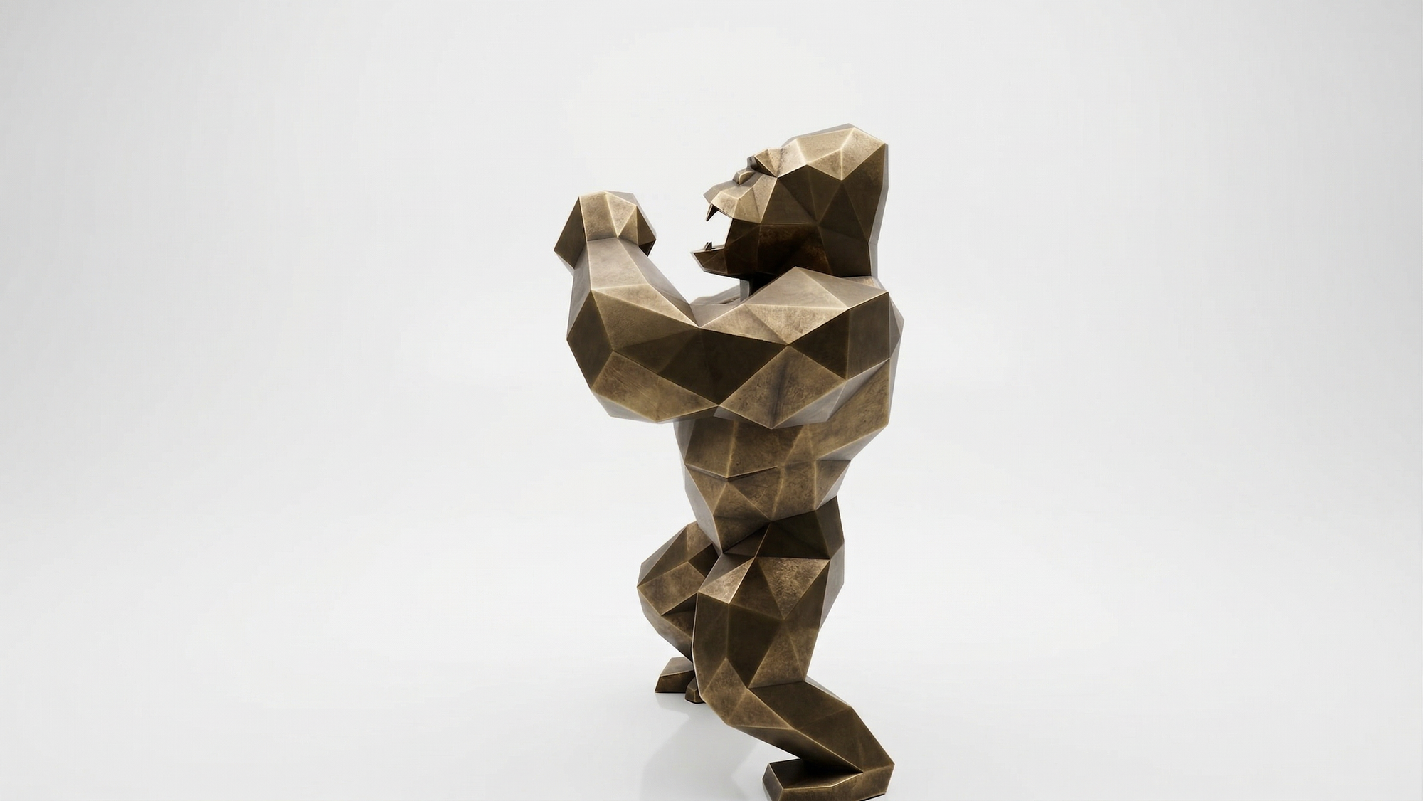 Grande Sculpture King Kong Polygone