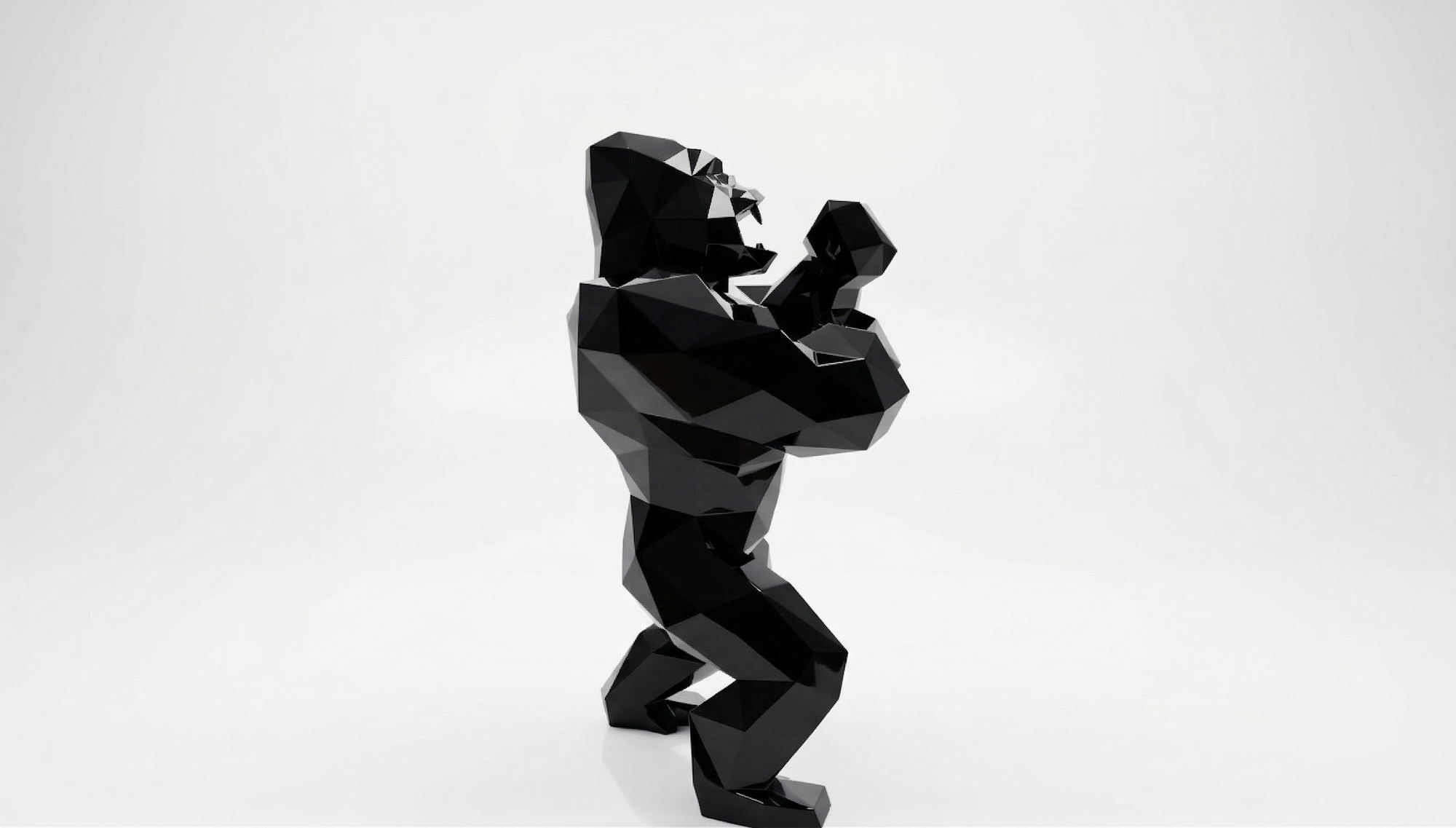 Grande Sculpture King Kong Polygone