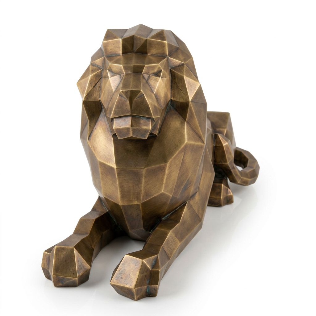 Sculpture Lion Couché Grande Format