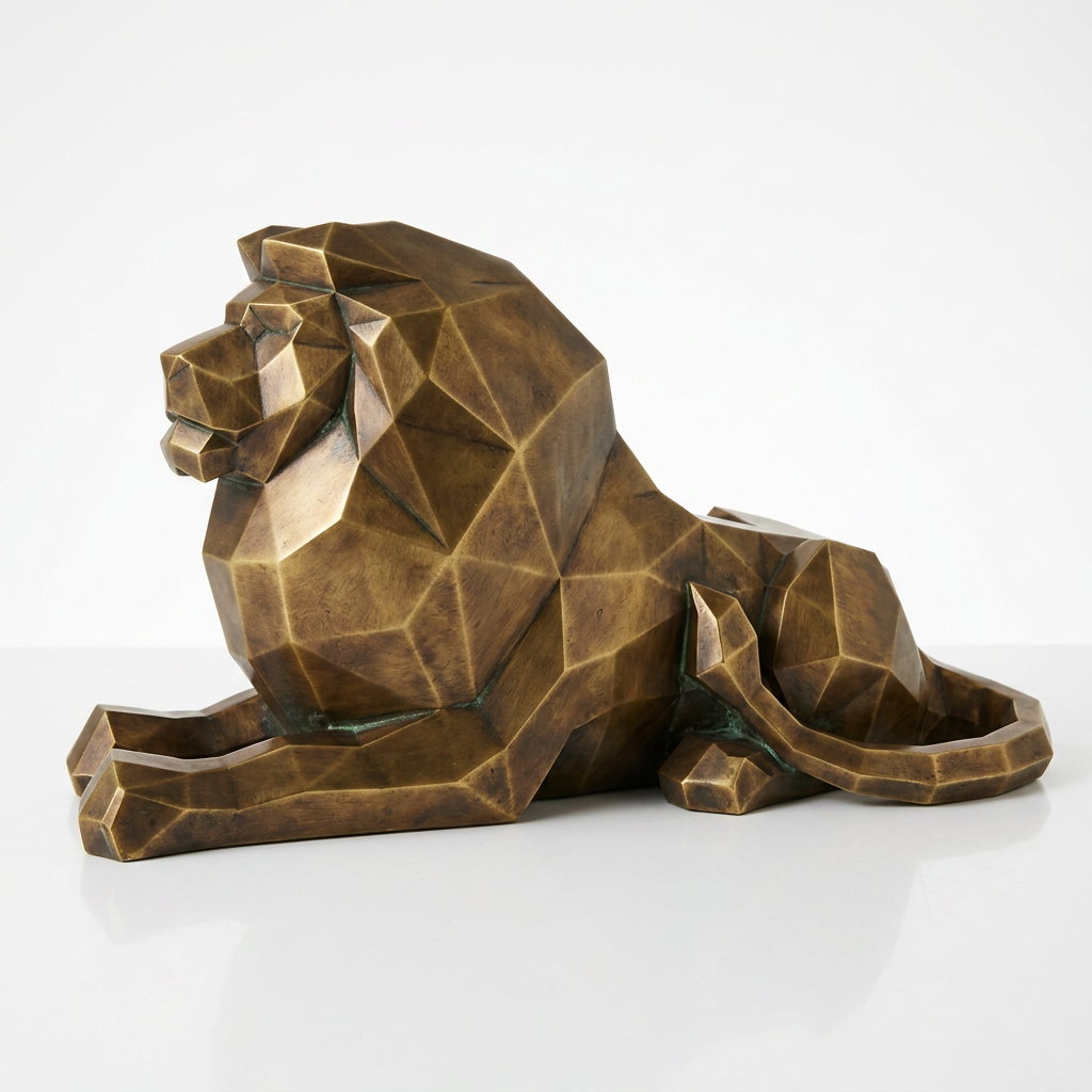 Sculpture Lion Couché Grande Format