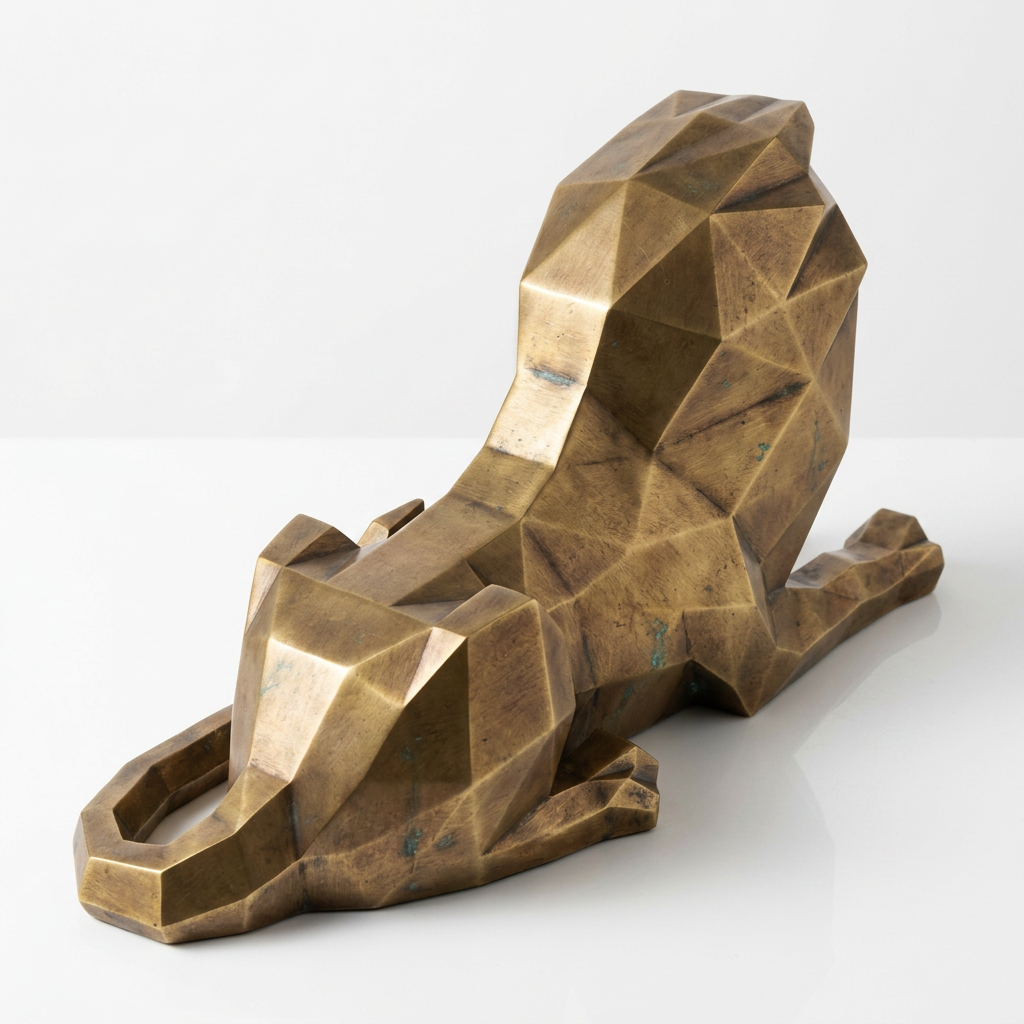Sculpture Lion Couché Grande Format