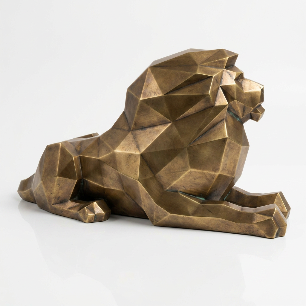 Sculpture Lion Couché Grande Format