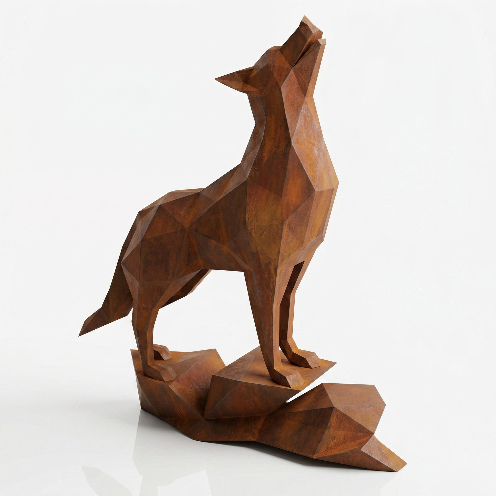 Loup Origami – Grande Sculpture Polygone