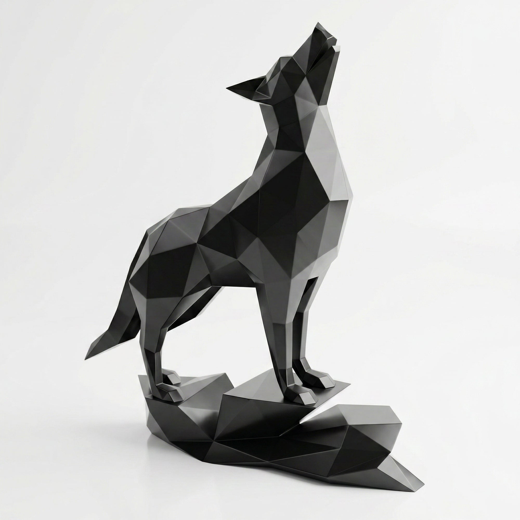 Loup Origami – Grande Sculpture Polygone