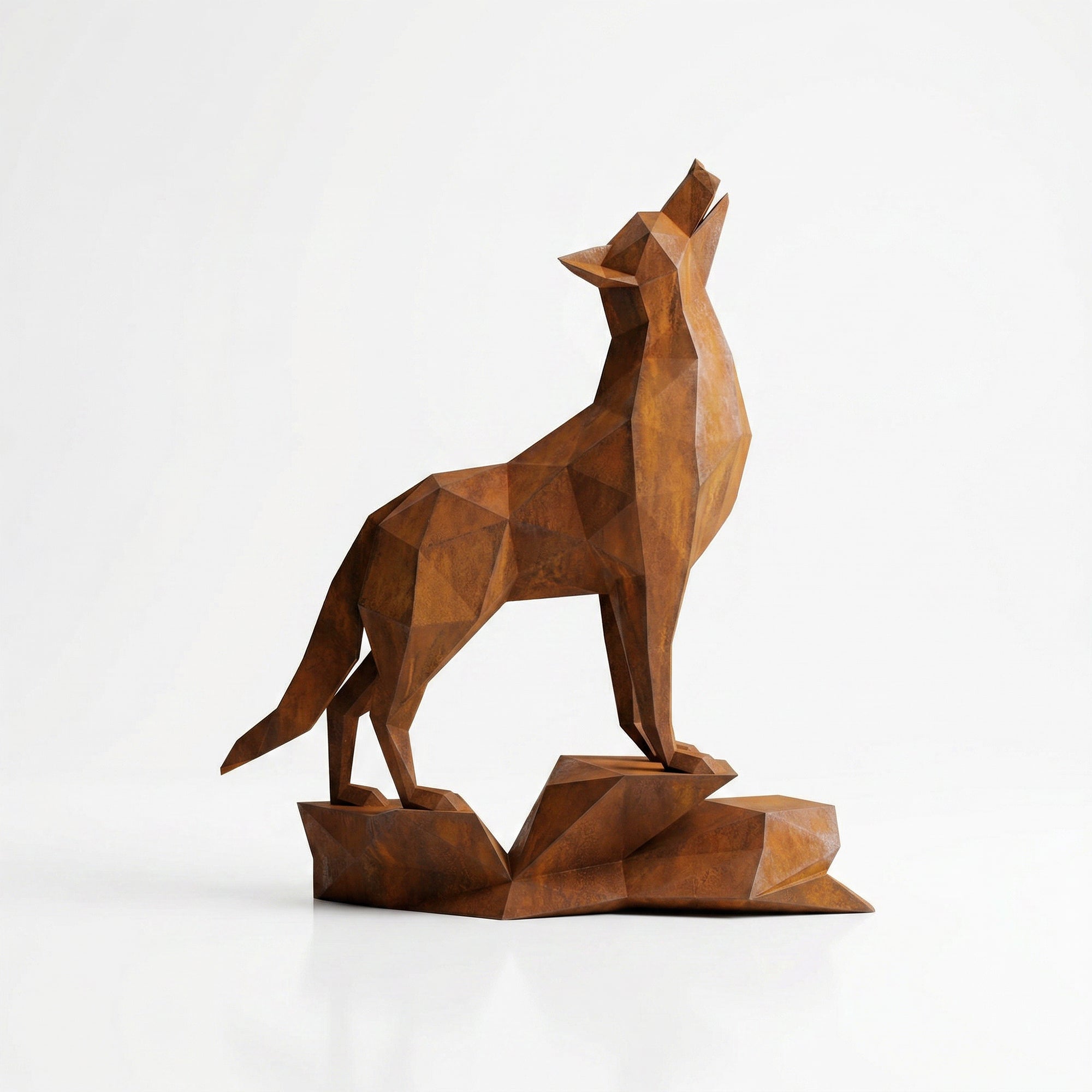Loup Origami – Grande Sculpture Polygone