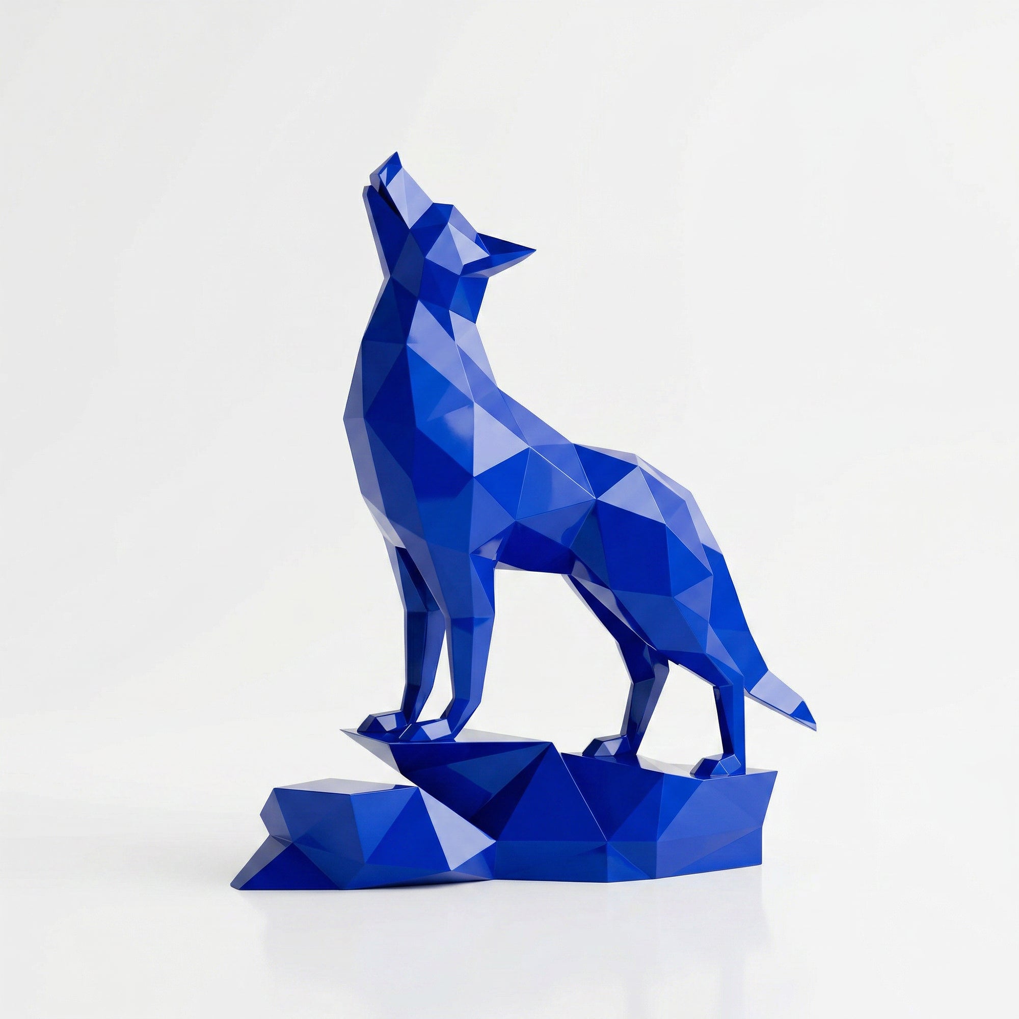 Loup Origami – Grande Sculpture Polygone