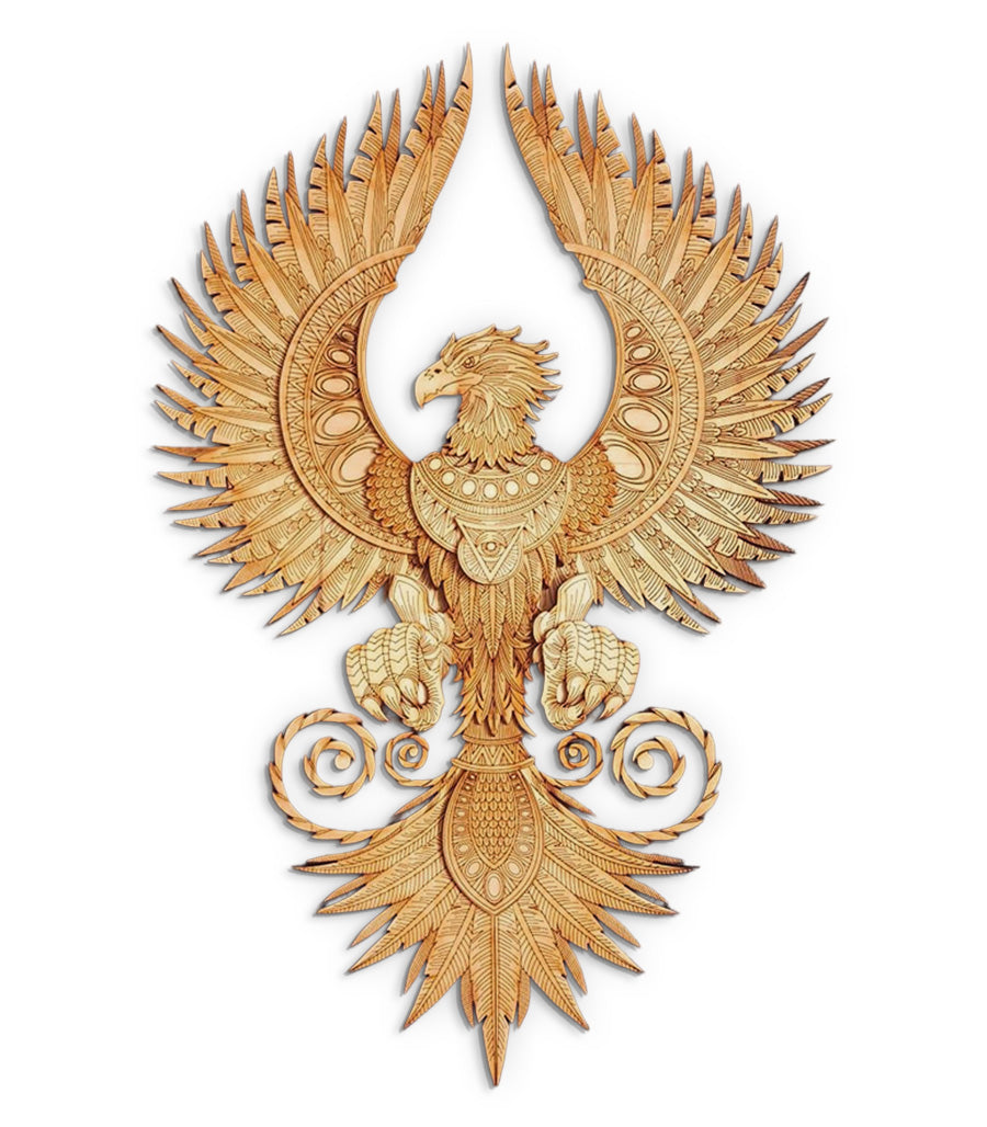 Majesté Aigle en Bois Doré