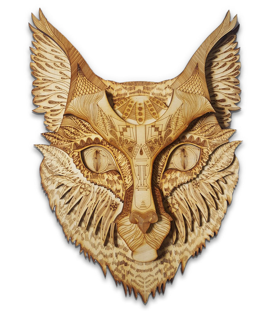 CHAT EN BOIS MULTICOUCHE UNIQUE