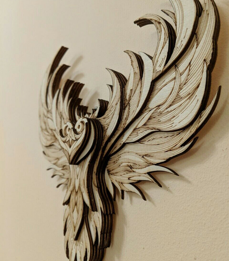 Sculpture Murale Chouette en Bois de Bouleau 3D