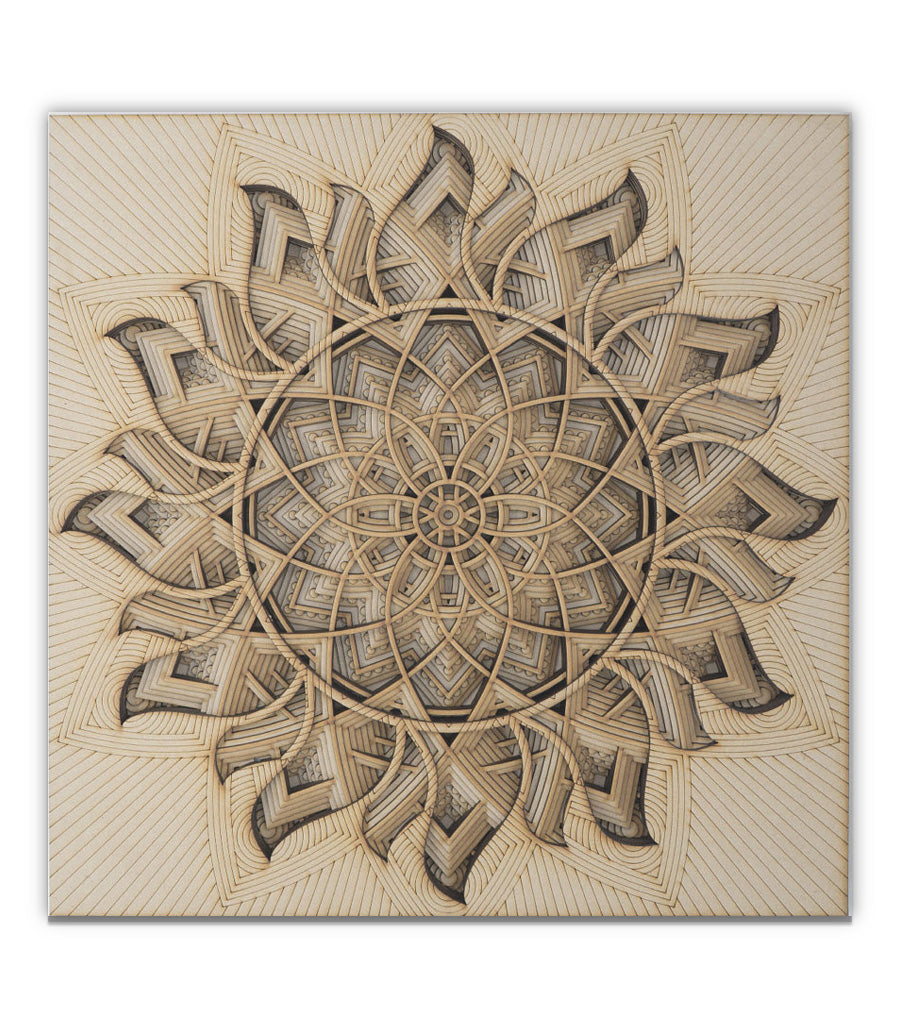 Mandala Art L'étoile Du Népal Sur Fond Tan Dans Le Style De Mono