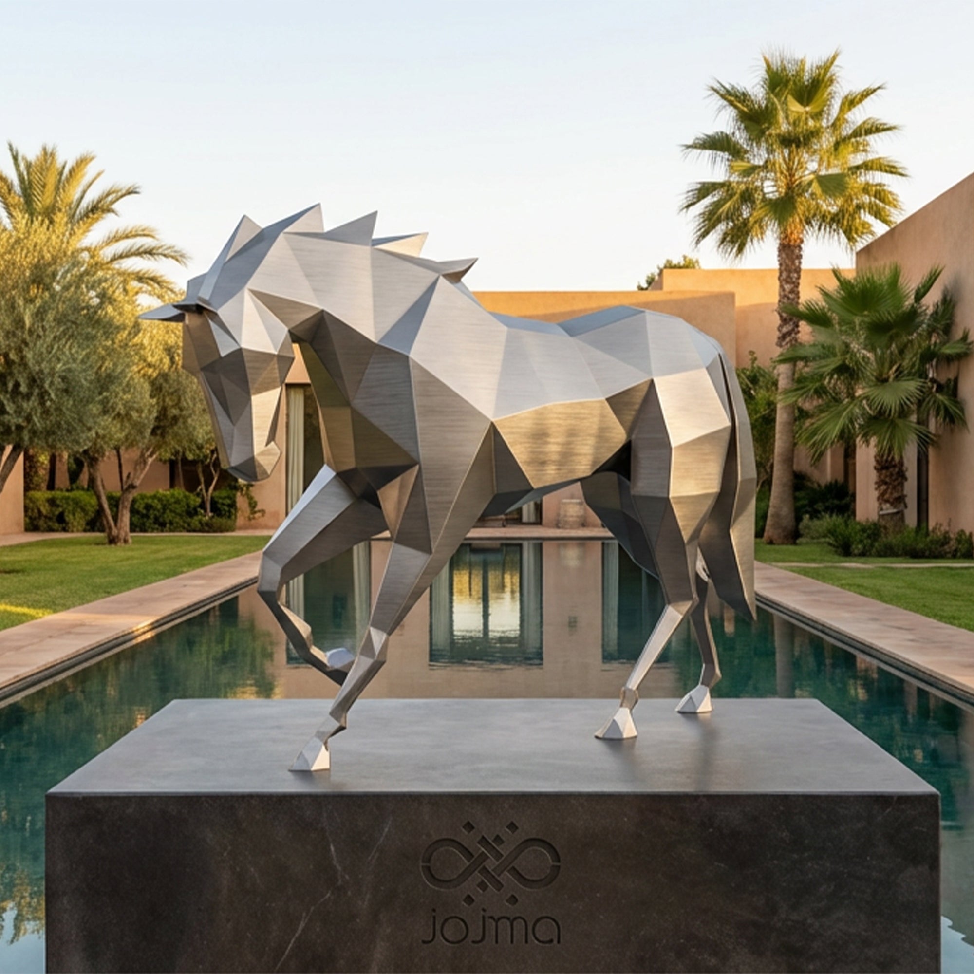 Sculpture Cheval Polygone