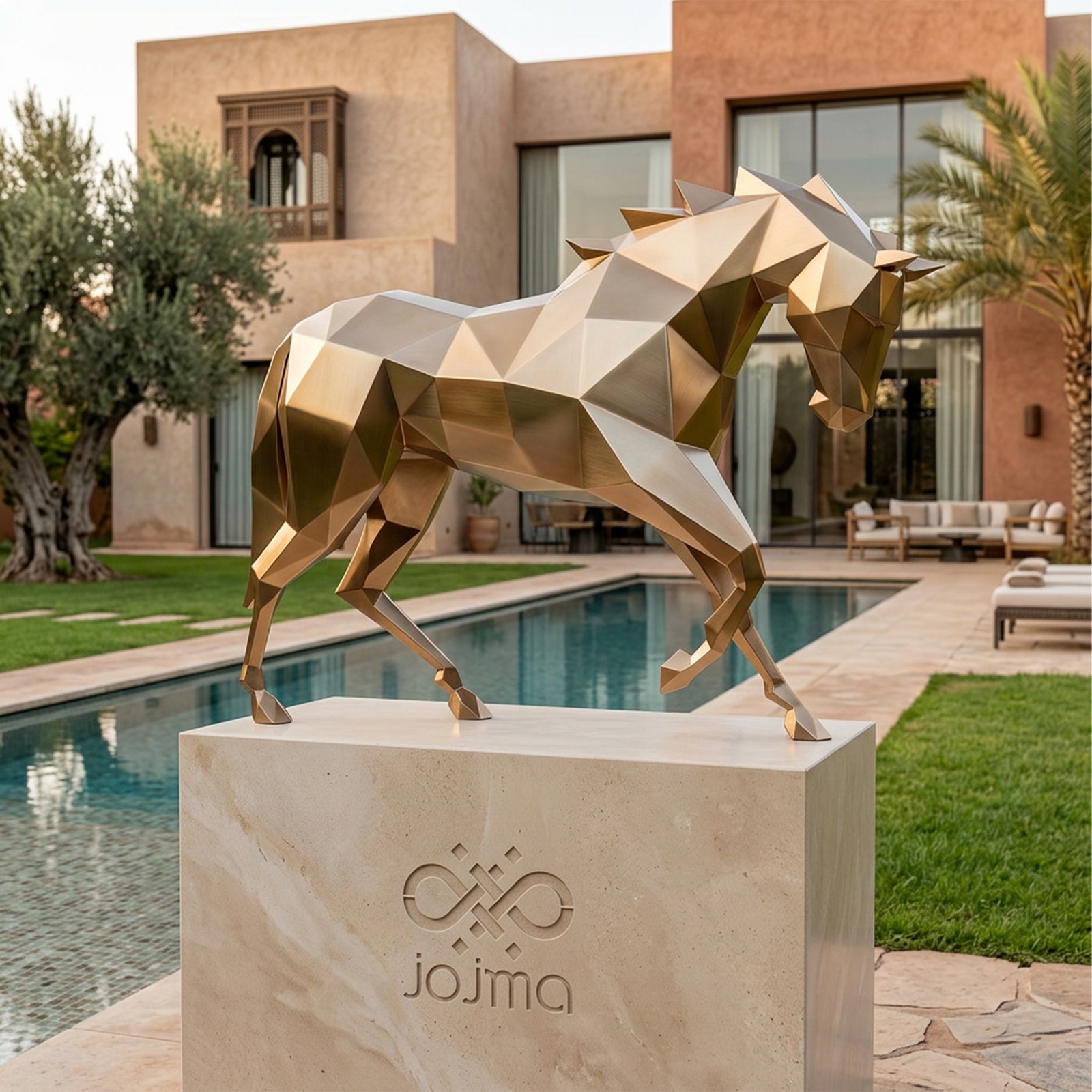 Sculpture Cheval Polygone