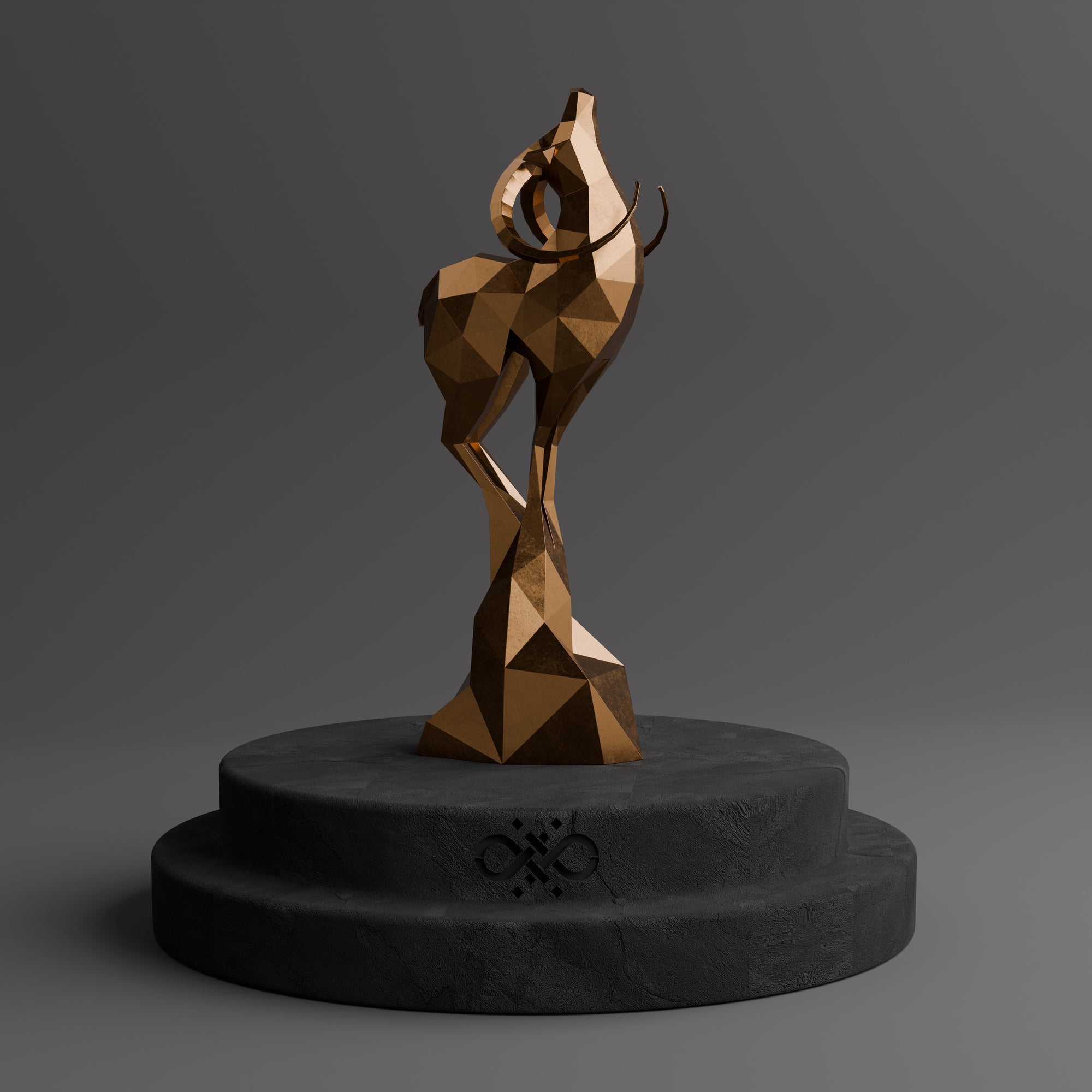 Grande Sculpture Origami Cerf