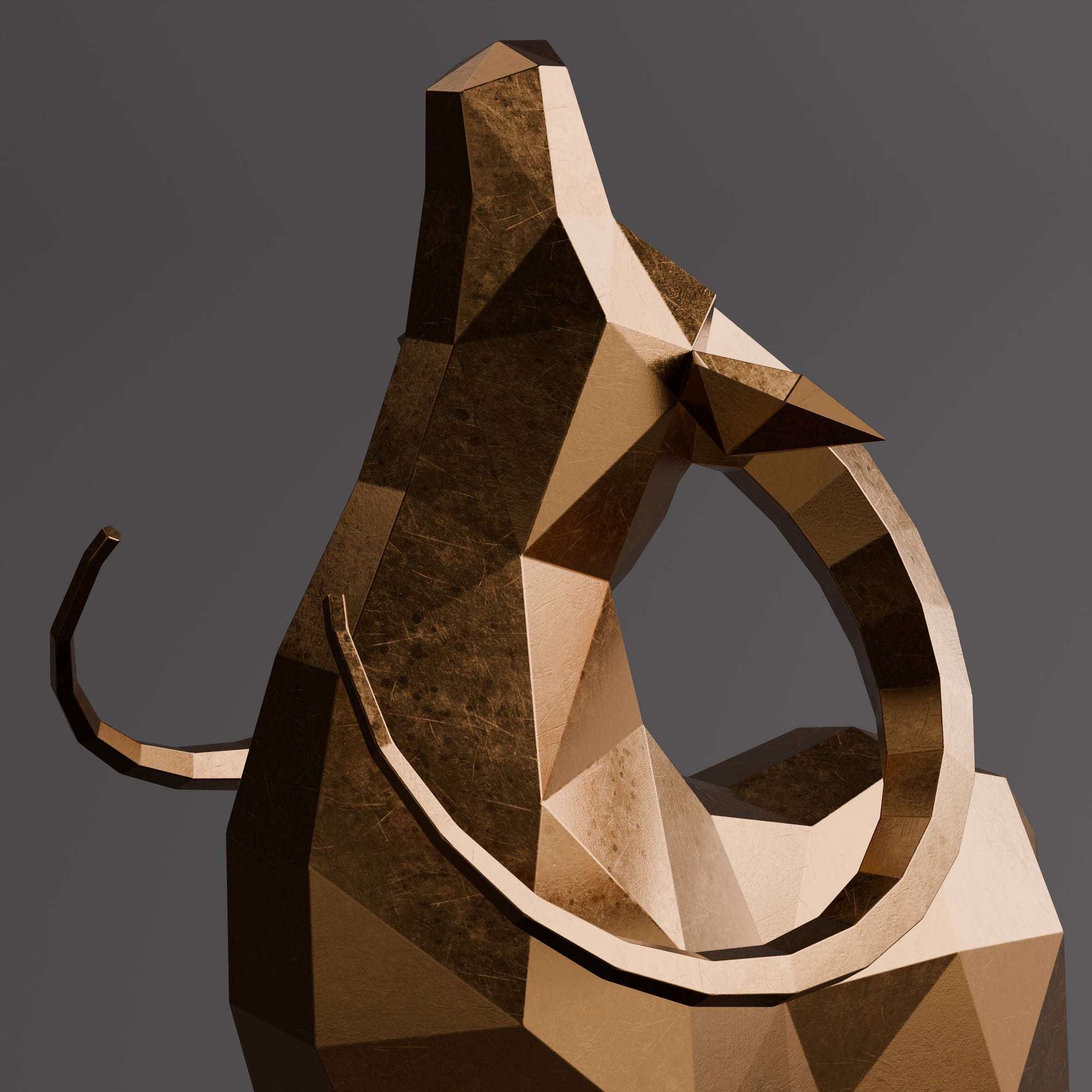 Grande Sculpture Origami Cerf