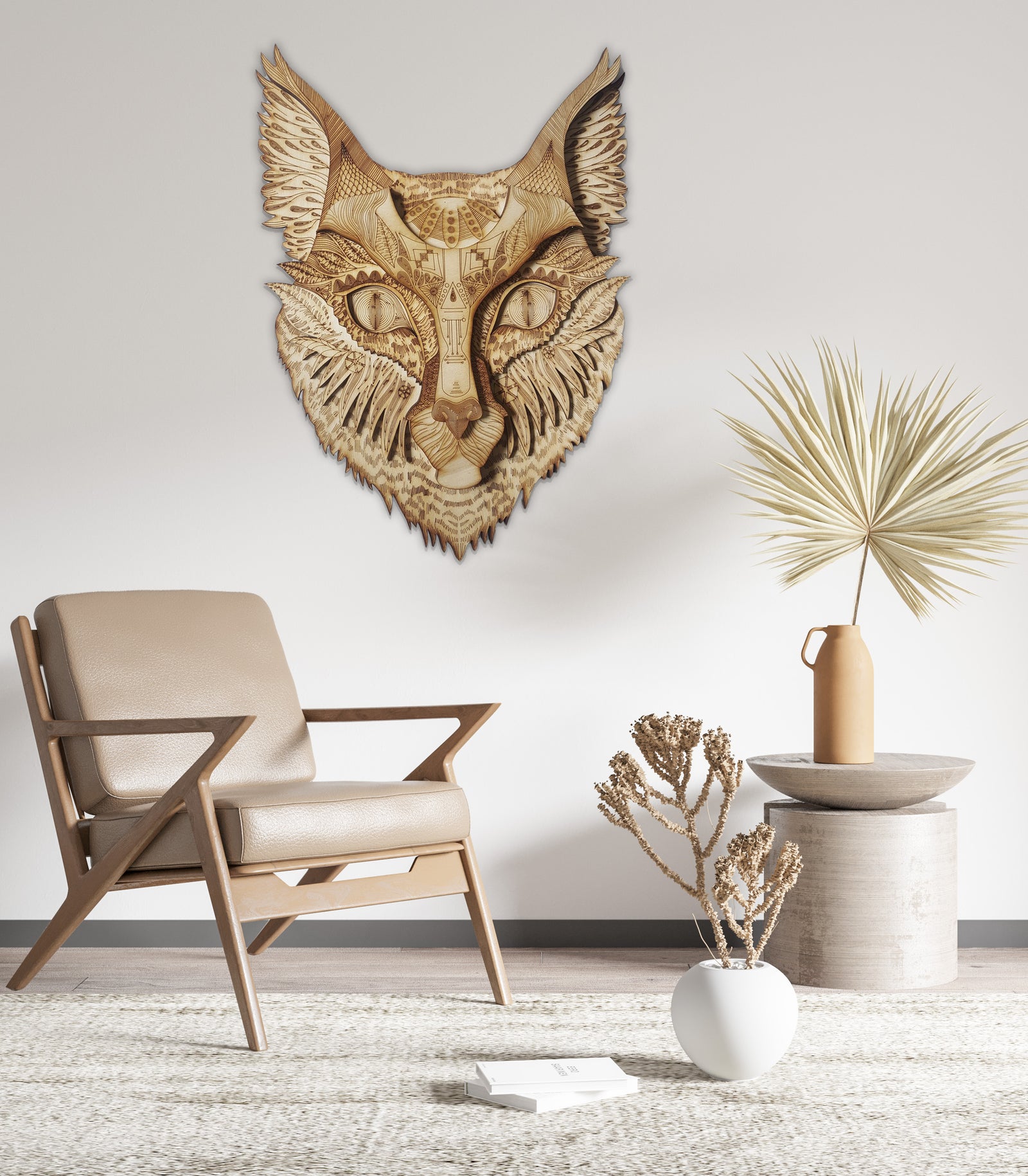 CHAT EN BOIS MULTICOUCHE UNIQUE