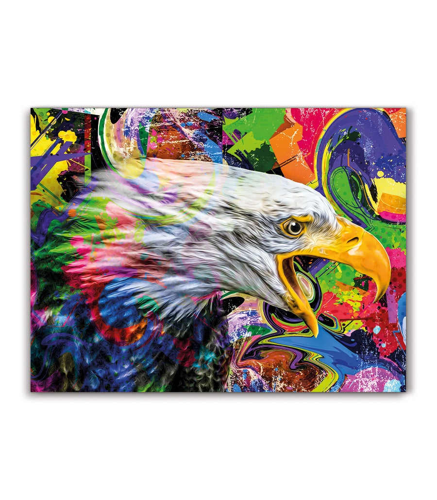 Tableau Décoratif Pop Art Animaux - Aigle Criard en Impression sur Velours