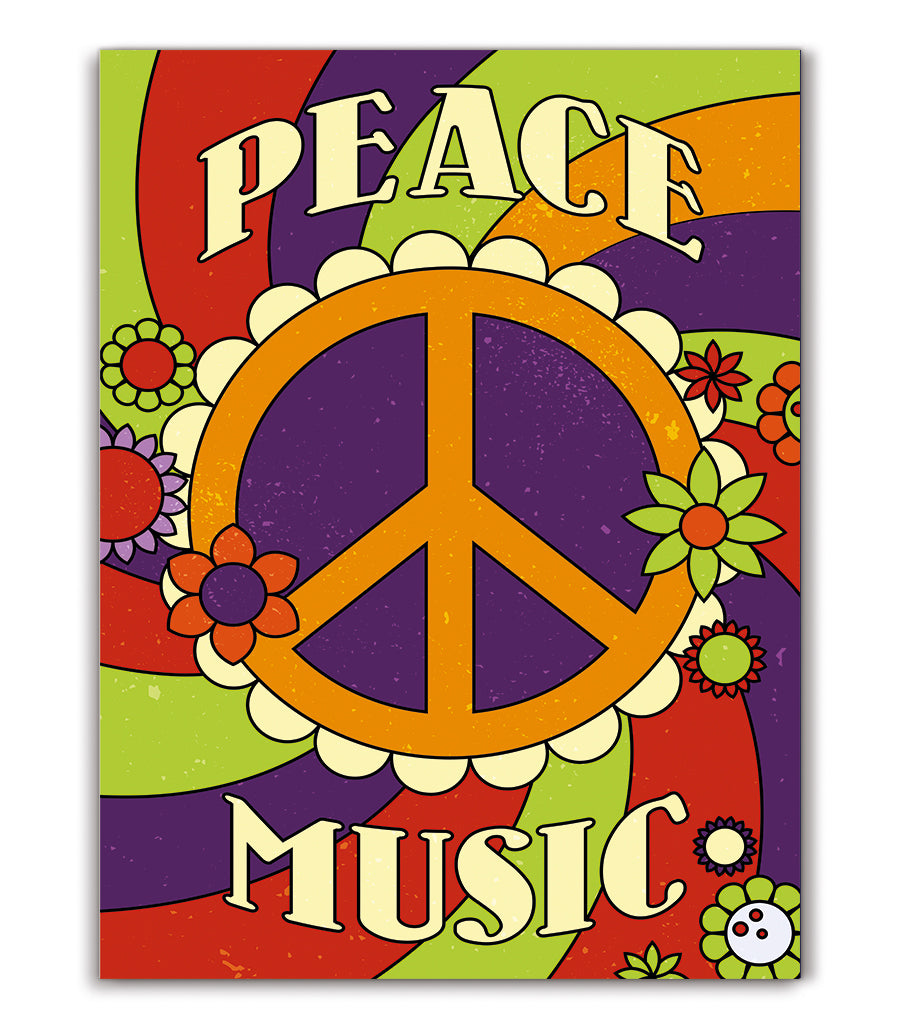 Tableau Décoratif - Peace & Music Vintage