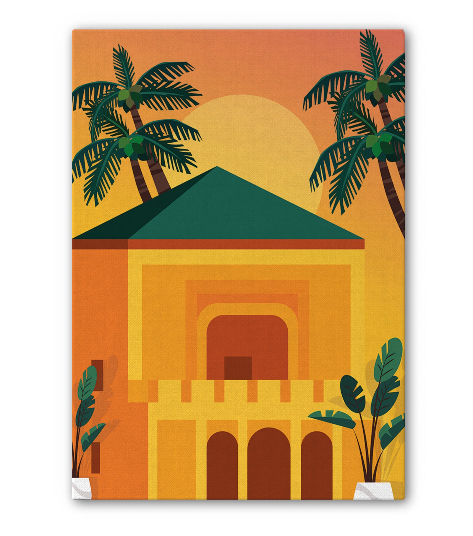 Tableau Decoratif Abstrait "Reflets de la Ménara - Marrakech"