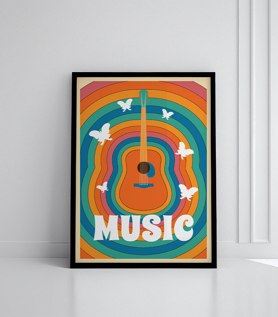 Tableau Décoratif - Music Style Rétro Arc-en-Ciel