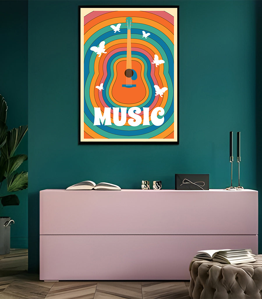 Tableau Décoratif - Music Style Rétro Arc-en-Ciel