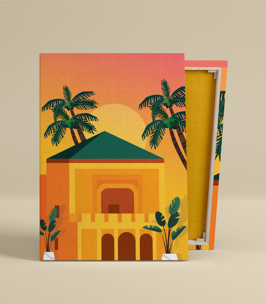 Tableau Decoratif Abstrait &quot;Reflets de la Ménara - Marrakech&quot;