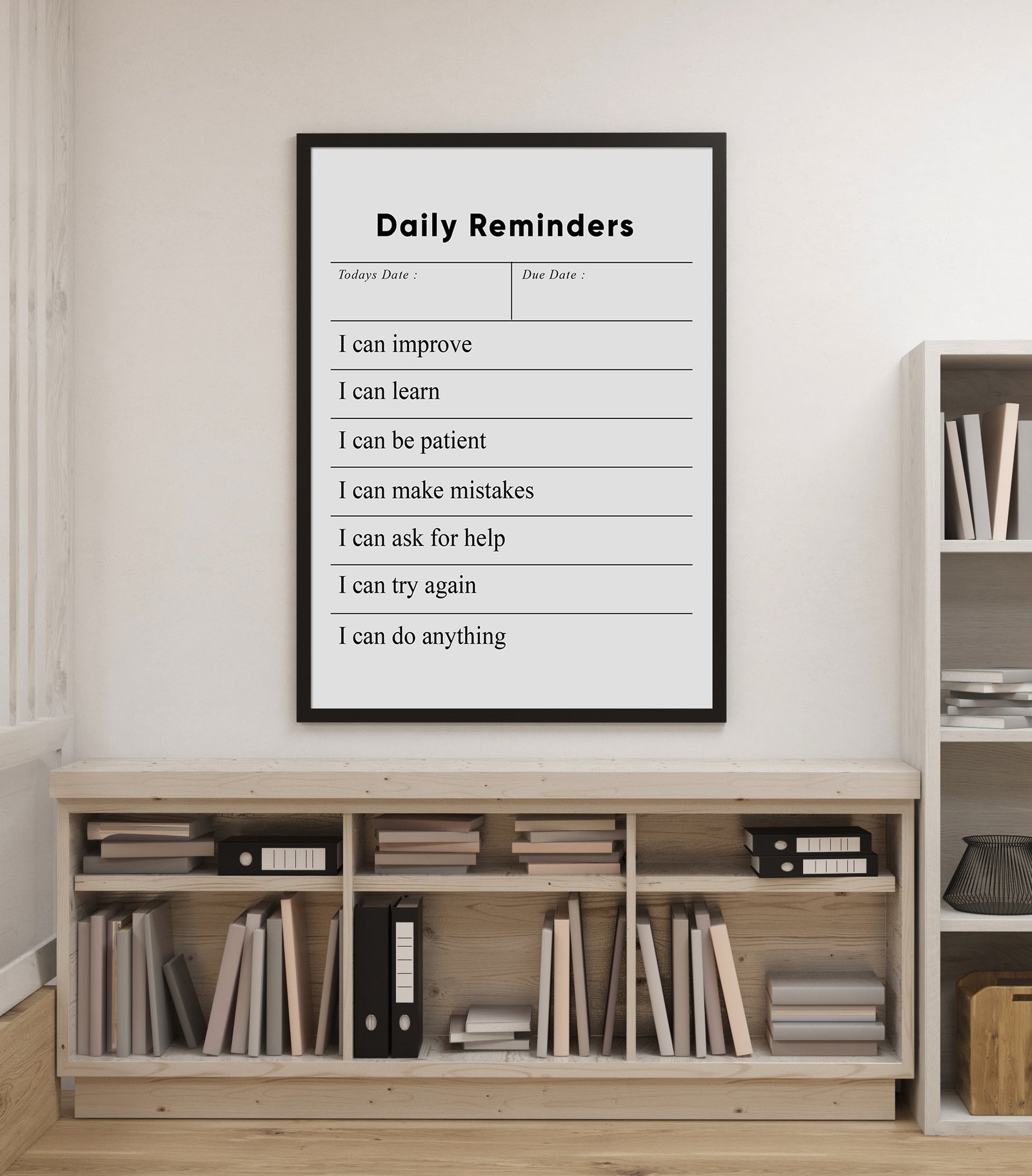 Affirmations Quotidiennes Tableau Décoratif Moderne