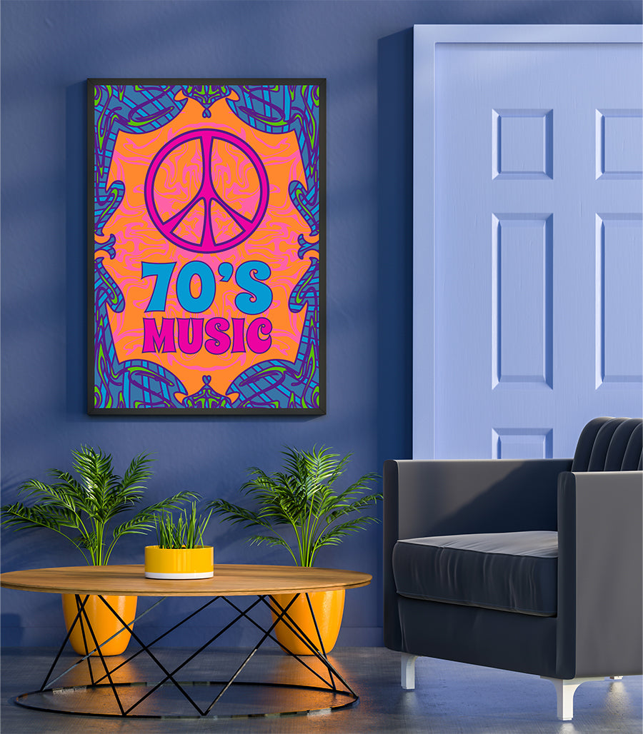 Tableau Décoratif - 70's Music Peace