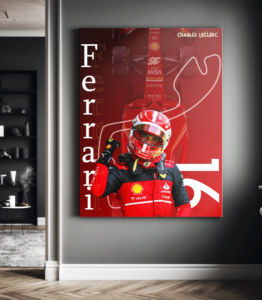 Tableau Décoratif - Charles Leclerc et l’Esprit Ferrari