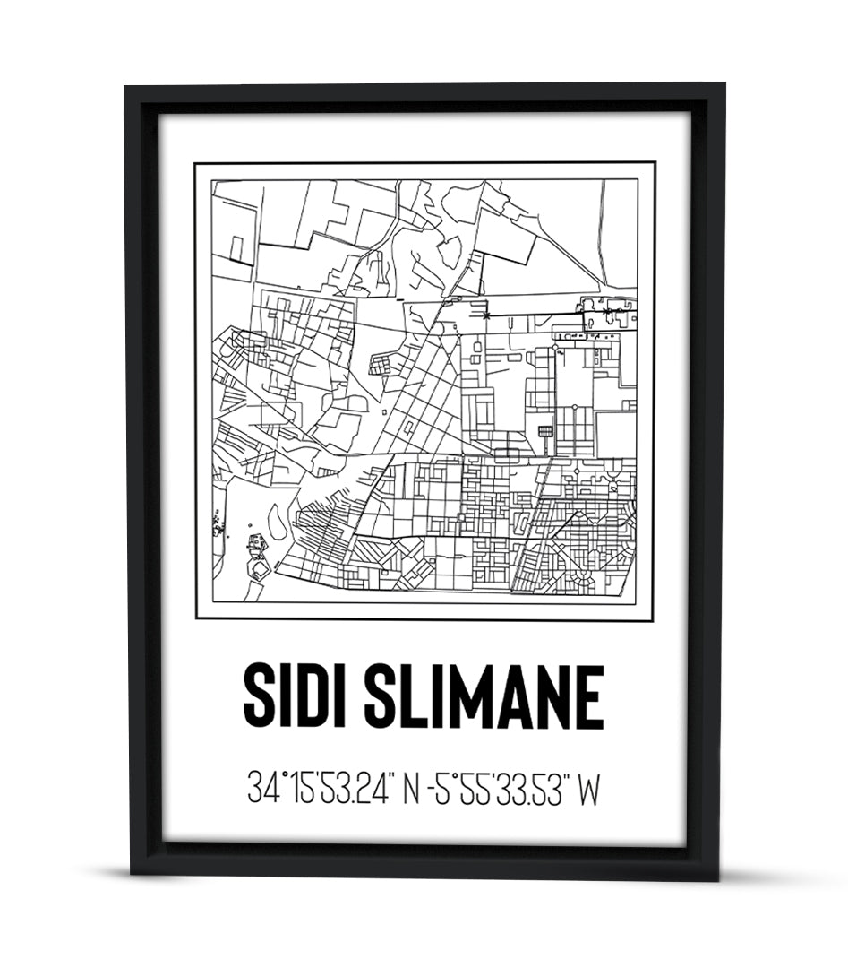 Tableau Décoratif Cartographique de Sidi Slimane