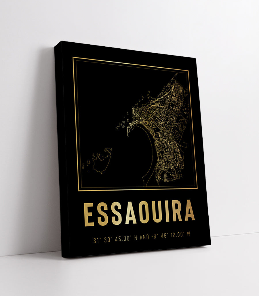 Tableau Décoratif - Essaouira : Ville en Cartographie