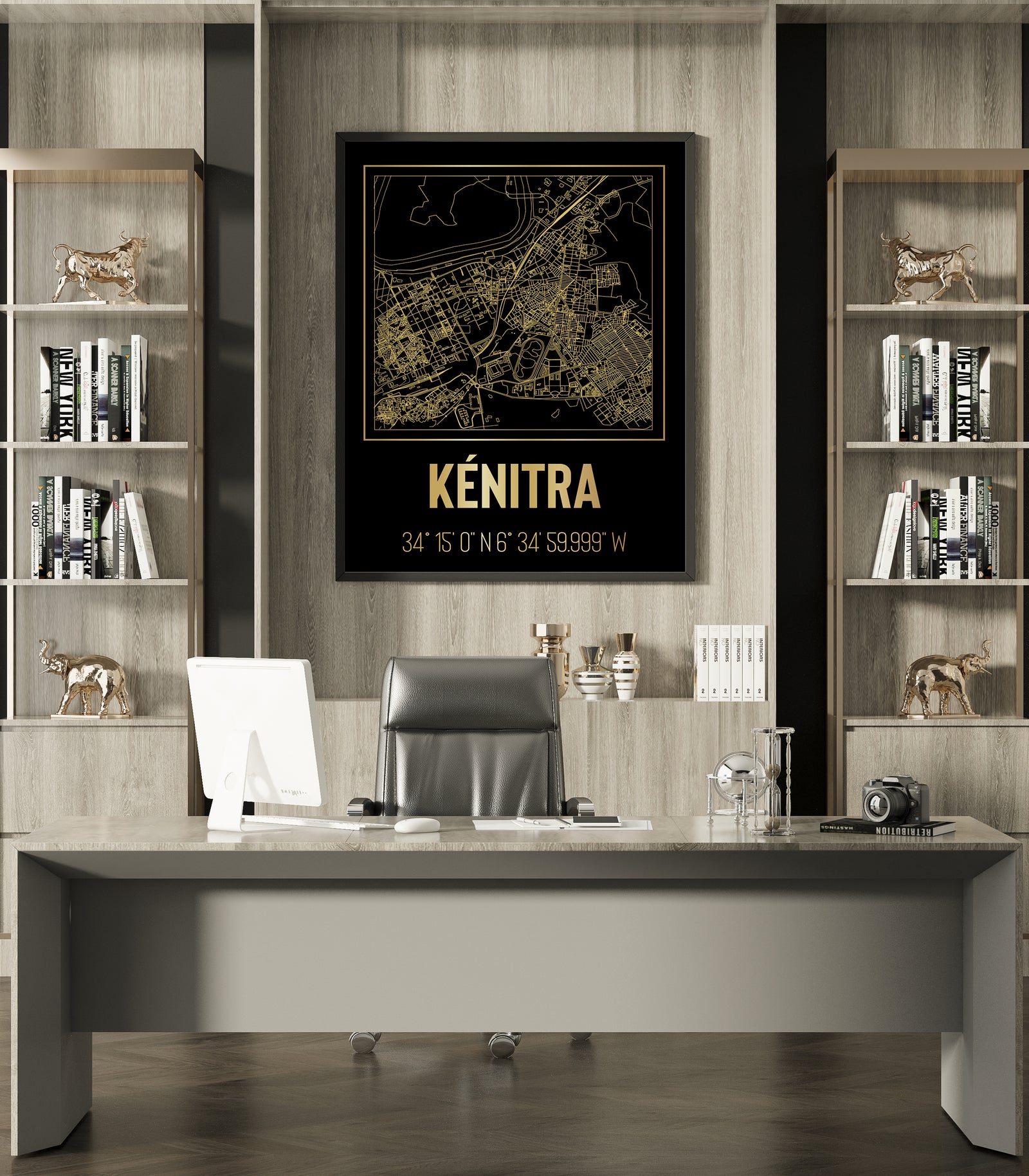 Tableau Décoratif 'Labyrinthe Doré de Kénitra'