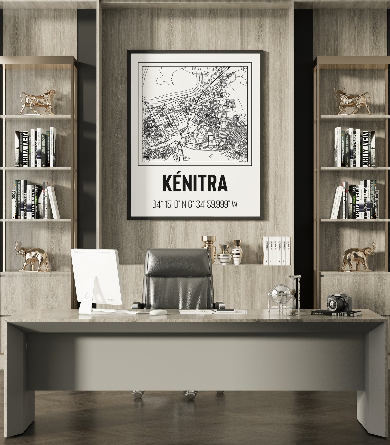 Tableau Décoratif 'Cartographie de Kénitra'