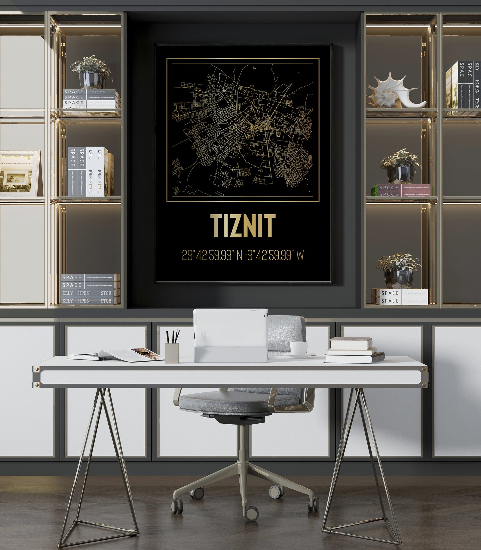 Tableau Décoratif - Tracés Urbains de Tiznit : Lignes d'Histoire