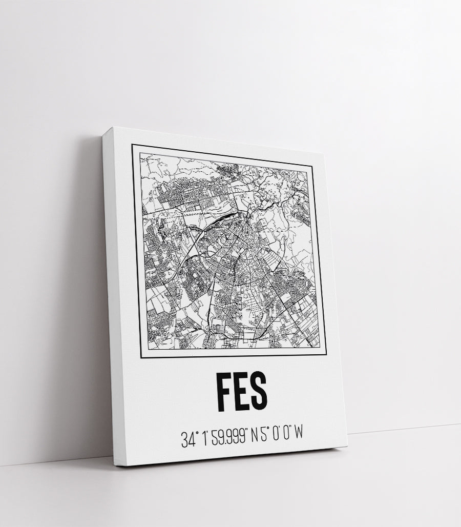 Tableau Décoratif des Plans Urbains de Fès