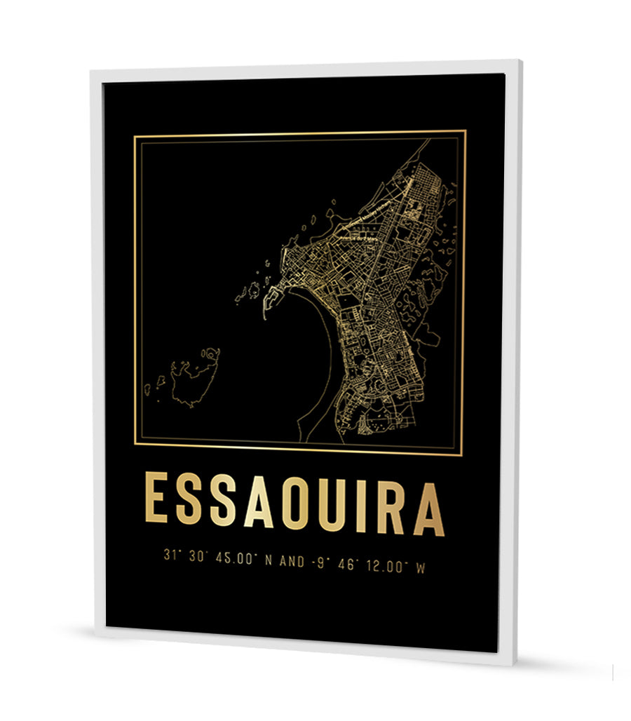 Tableau Décoratif - Essaouira : Ville en Cartographie