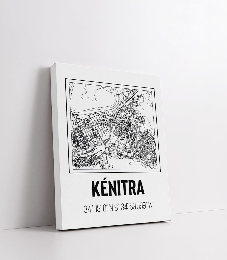 Tableau Décoratif 'Cartographie de Kénitra'